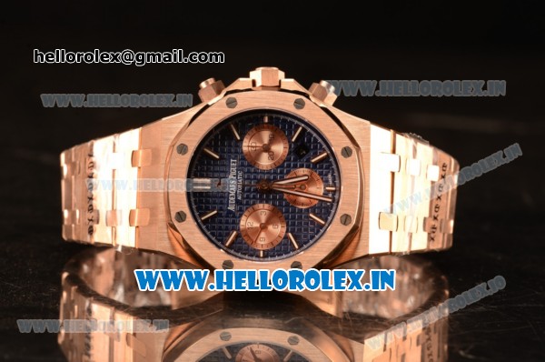 Audemars Piguet Royal Oak Chrono Full Rose Gold With Blue Dial 7750 Automatic 26331OR.OO.1220OR.01 - Click Image to Close